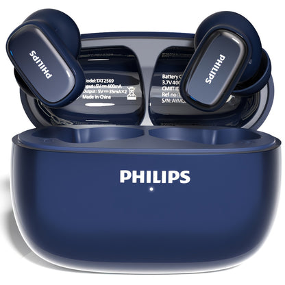 For Philips Active Noise-Cancelling Wireless Headphones with Single-Click Left Ear Adjustment, Dual HD Microphones, Sport-Style In-Ear Design, USB-C Charging, 10W Max Output, 5W Min Output, 36V Safe Voltage, Compatible with f