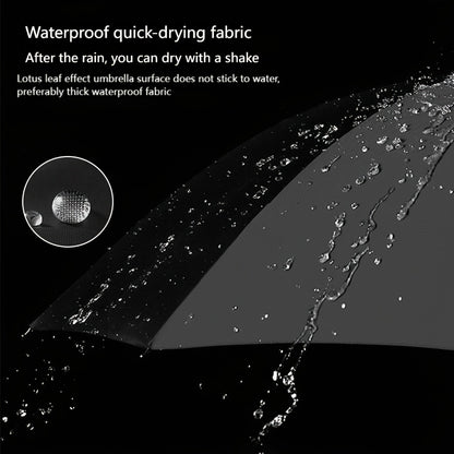 10 bone 3+3 glass fiber bone automatic folding umbrella, enlarged and thickened black rubber sunscreen coating, reinforced protective aluminum alloy skeleton, simple solid color design, unisex business sunshade dual-use umbre