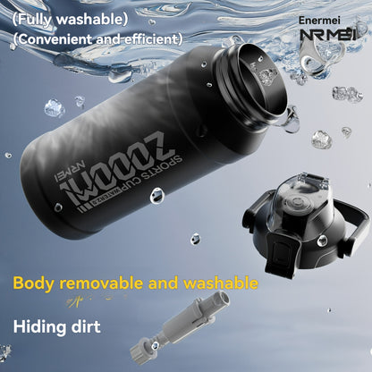 NRMEI Insulated Water Bottle with Straw, Double-Wall Vacuum Stainless Steel Thermos with Handle, Perfect for Sports and Gym Use
