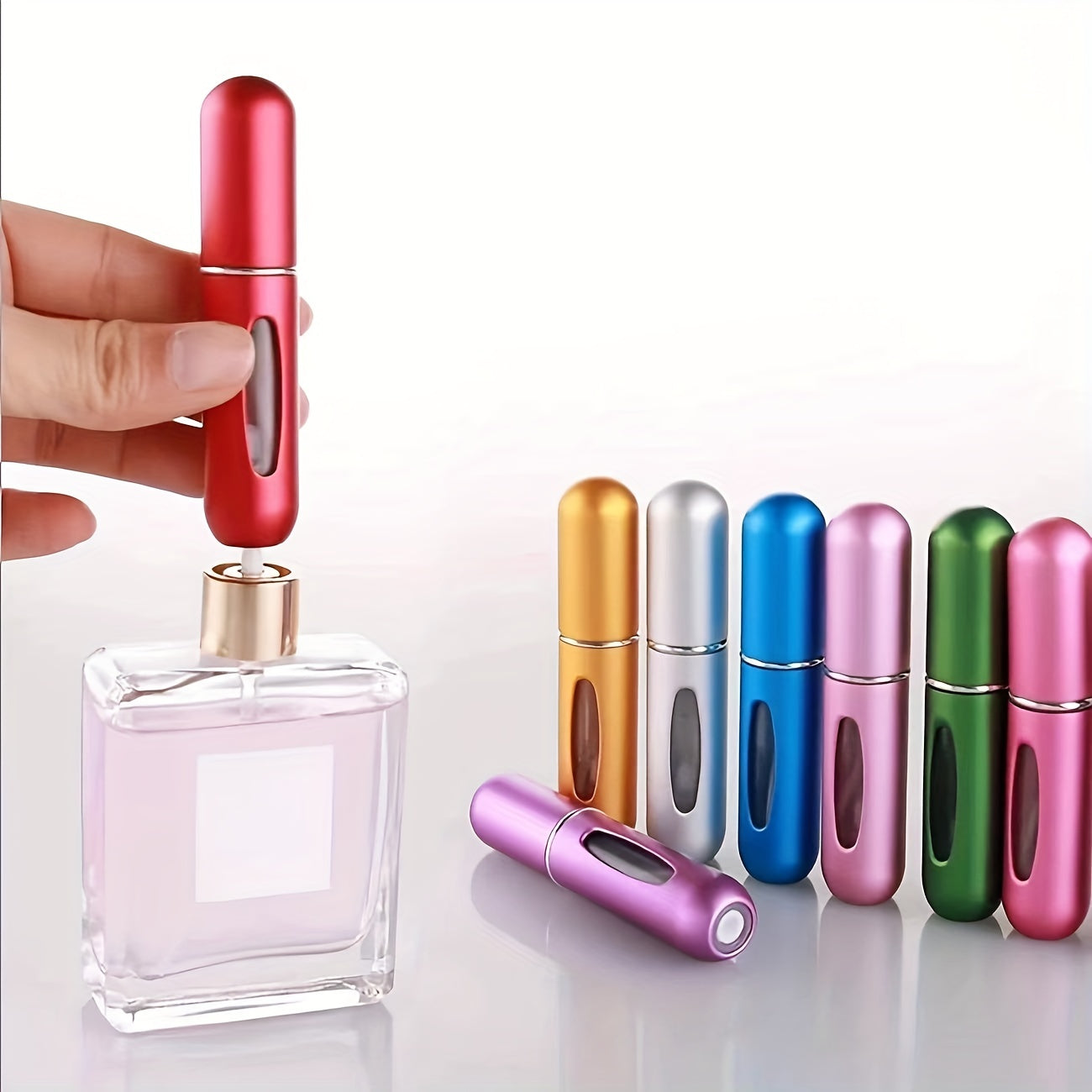 For Mini Portable Refillable Perfume Atomizer - Aluminum Mist Spray Bottle for Travel, Multi-Color Options, Fragrance-Free (Bubble-Free), Refillable Perfume Bottle|Compact Design|Aluminum Atomizer, Perfume Bottl