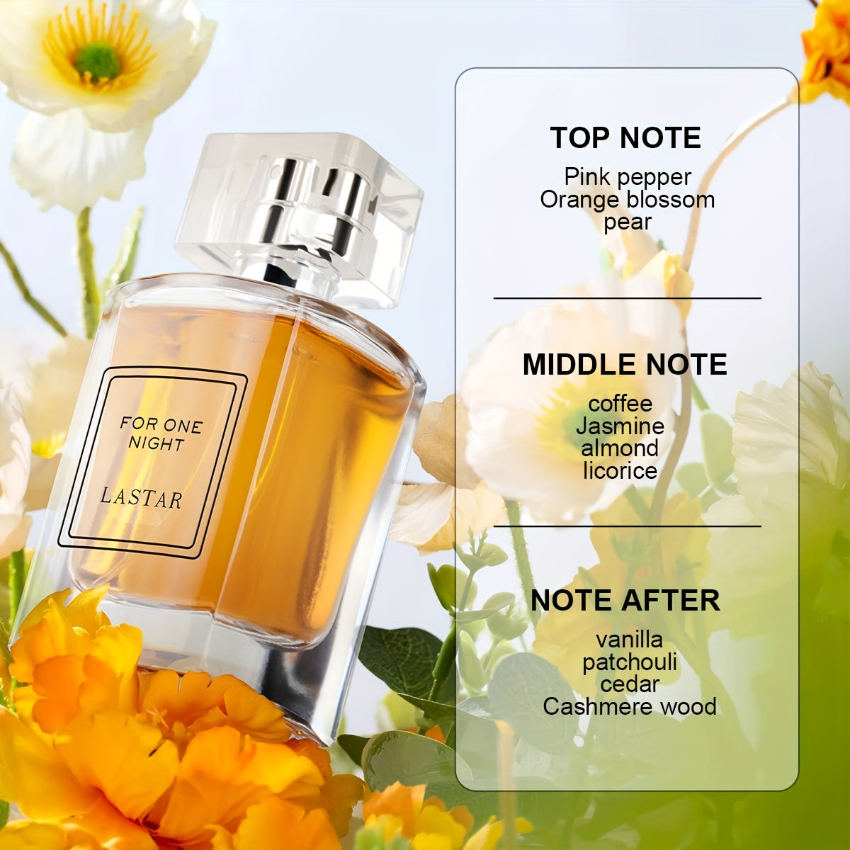 LASTAR Pheromone Long Lasting Perfumes, 100ml/3.38fl.oz Travel Size Fragrances, Eau De Parfum for Women And Men, Cream, Vanilla, Patchouli, Orange Blossom, Suitable for Father's Day, Mother's Day, Thanksgiving, Christmas, Hol