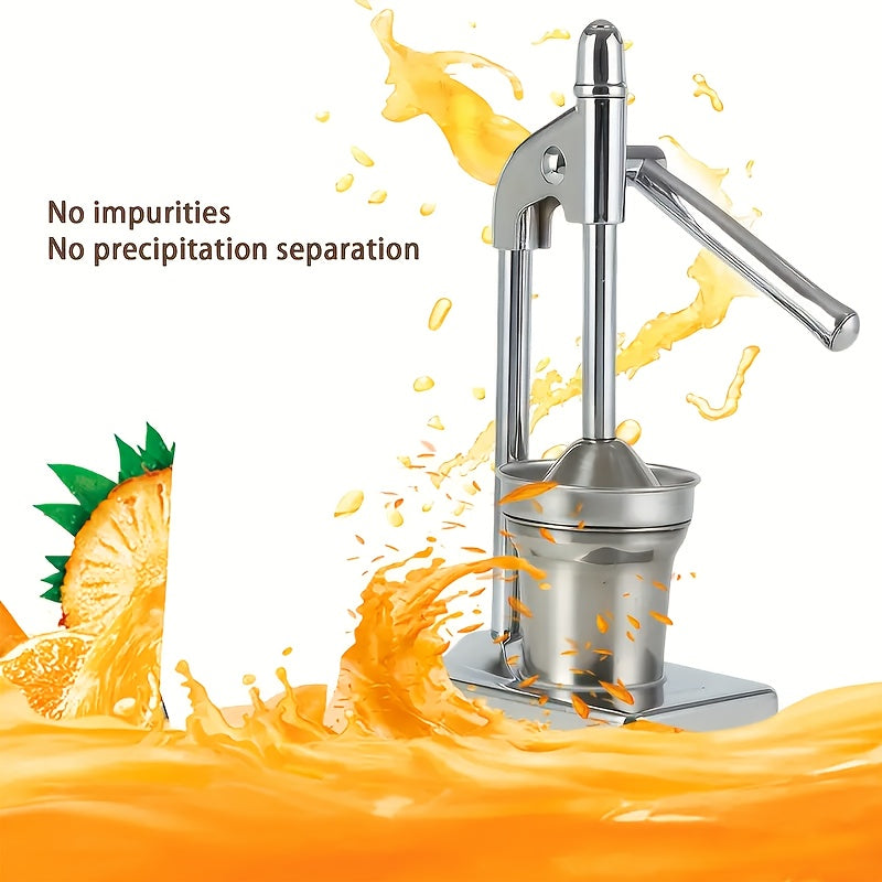 Stainless Steel Manual Juicer - Commercial & Home Use, Heavy-Duty Construction, Easy-Clean Design, No Power Needed, for Oranges, Grapefruits, Lemons, Apples, Berries, Vegetables - Ideal For Restaurants, Home Kitchens, Fruit J