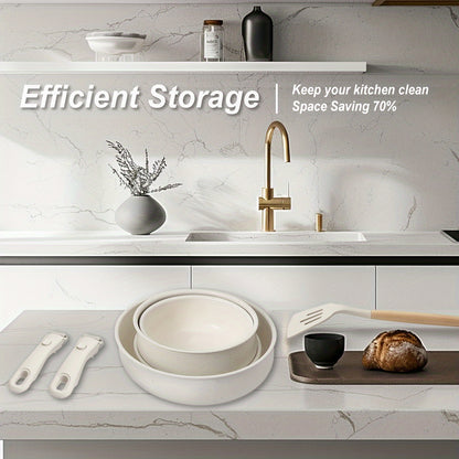 Kpxsiaion Ceramic Coating Nonstick Cookware Set 12pcs with Detachable Handle, Induction Dishwasher Oven Safe Pans and Pots Set, Home Cooking Essentials, Kitchen Cookware, Stylish Pots And Pans, Contemporary Cookware, Highqual