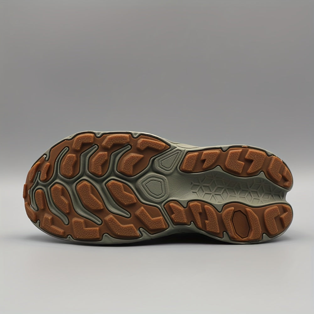 Men'S Casual Sports Shoes, Low Top Lace Up Fabric Upper, Rubber MD Sole, Breathable, Anti-Slip, Comfortable, Lightweight, Shock Absorption, Round Toe, Stripes Pattern, for Outdoor Running, Hiking, Daily Wear, Spring/Summer