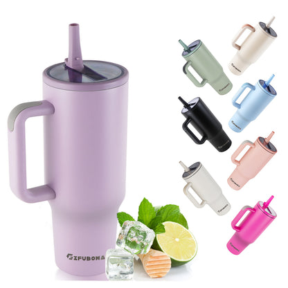 40oz Stainless Steel Insulated Tumbler with Straw Lid - Leak-Proof, Wide Mouth, Portable for Camping & Hiking - Ideal for Mother'S Day, Christmas, Halloween, Thanksgiving Gifts, Insulated Water Bottl