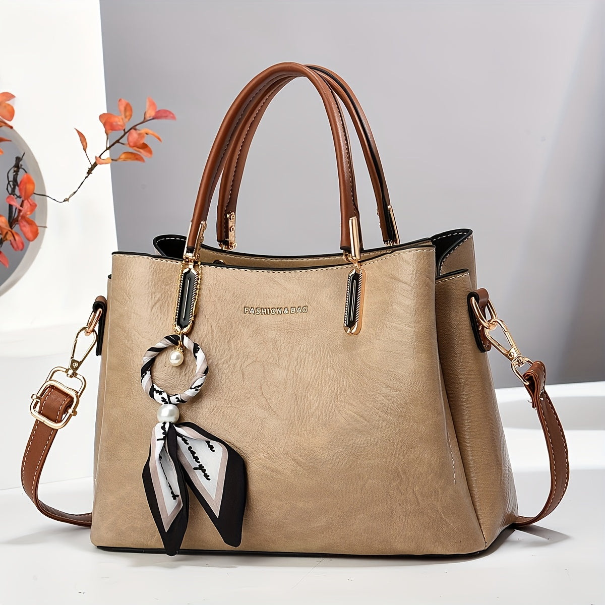 Bolsa de senhora elegante INCK KMCRK - Bolsa tote branca luxuosa com alça removível, fecho de correr e forro em poliéster, perfeita para ocasiões casuais ou formais, uma excelente ideia para um presente sofisticado.