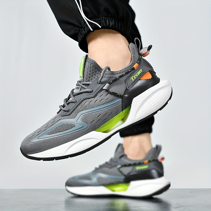 Panyan Wolfcaw Men's Sneakers - White/Black/Orange Sneakers with Air Cushion Technology, Arch Support & Non-Slip MD/TPU Sole - Low-Top Breathable Running Gym Shoes for Casual, Training, Casual Attire - All-Season Comfortable