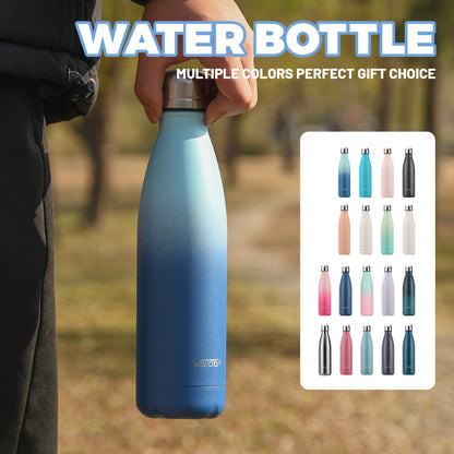 1pc WATERSY 17Oz/500Ml Outdoor Water Bottle 304 Stainless Steel Insulation for Heat Preservation And Cold Preservation with White Card And Silver Hot Stamping Box 2 Sealing Rings