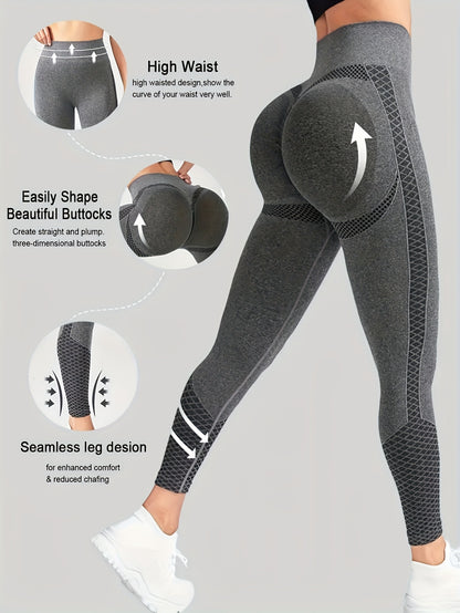 High-Waisted Compression Sports Leggings for Women - Ultra-Comfortable, Tummy Control, Sweat-Wicking, Four-Way Stretch, Cropped Length, Wide Waistband, Elegant Design for Yoga, Fitness, and Casual Attire, Butt Lifting Legging