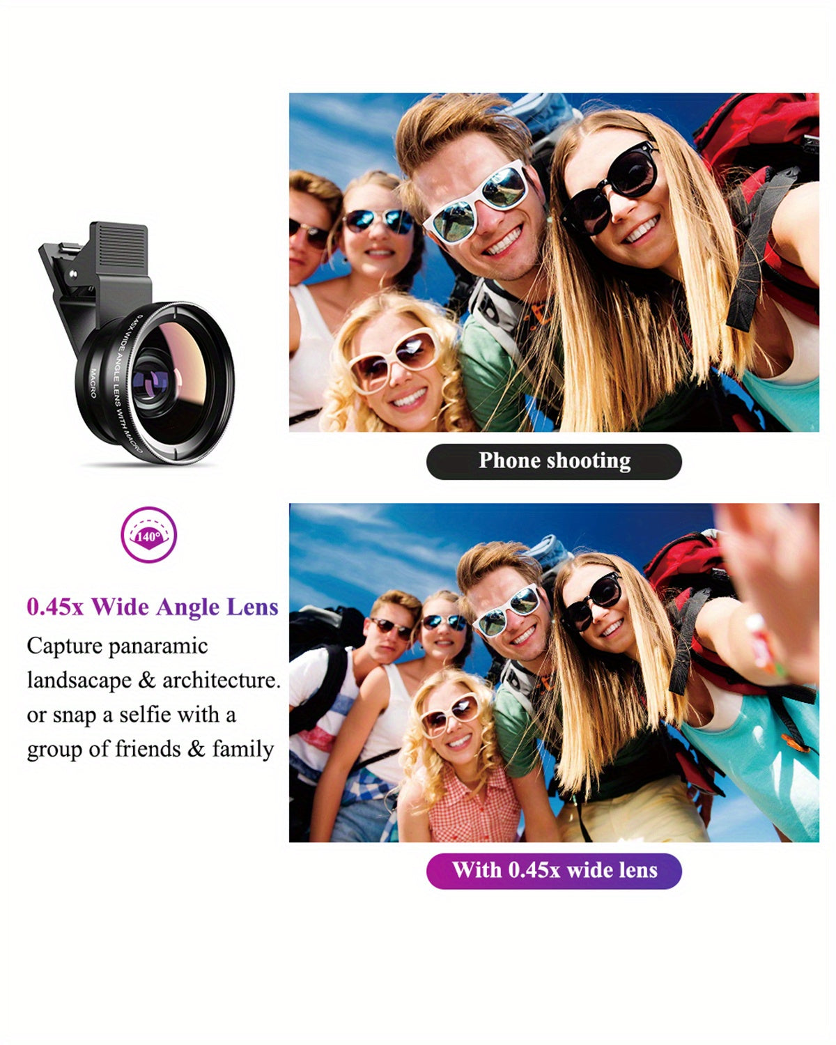 Boost Your Smartphone Photography with APEXEL's 0.45x HD 37MM Wide Angle Lens & 12.5x Super Macro Lens Kit!