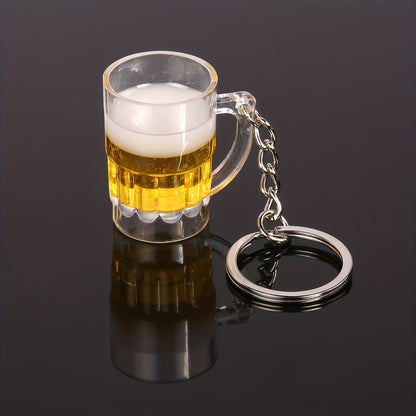 2pcs Oktoberfest Inspired Keychains - Realistic Glass Beer Mug Design, Perfect for DIY Jewelry and Decorative Accessories