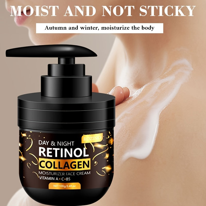 100g Retinol Collagen Day And Night Moisturizer Face Cream, Firming And Lifting Facial Skin, Hydrating More Tender, Safe And Reliable, Making Face Silky, Delicate And Tender, Improving And Revitalizing Facial Skin