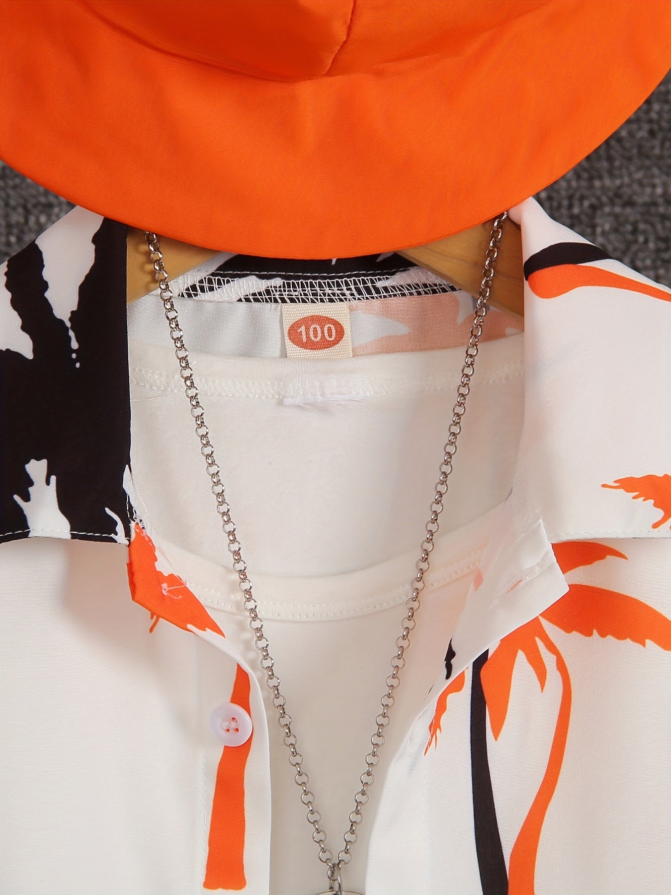 Boys' Summer Fashion Street Shirt Three-piece Set Only Selling Hats, Shirts and Shorts, Perfect for Outdoor