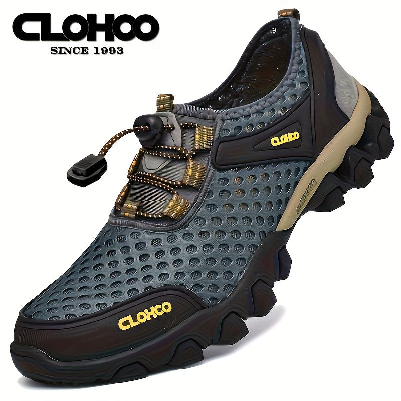CLOHOO Men's Trendy Comfortable Mesh Sandals, Breathable Wear-resistant Non-slip Sport Shoes For Outdoor Walking Running Hiking, Spring Summer Autumn