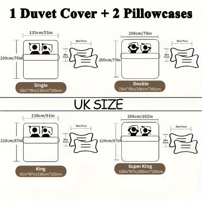 3pcs Love Leopard Print Multicolor Printed Duvet Cover Set, Polyester, All-Season, Zipper Closure, Woven Fabric, with Pillowcase, Machine Washable, Printing, Sanded Finish, 90g Fabric Weight, Non-Woven Fabric, Duvet Insert No