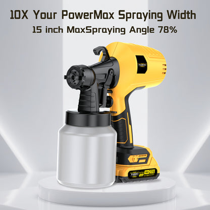 2025 New Model Wireless Paint Sprayer with Cordless High-Pressure Spray Gun - Heavy-Duty Battery-Powered Paint Gun with Ergonomic Grip, Easy-Clean Design & Large Paint Tank for Indoor/Outdoor Walls, Wood, Furniture, DIY Proje