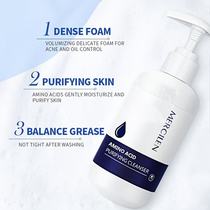 MERCILEN Amino Acid Facial Cleanser 200g - Fragrance-Free, Deep Pore Cleansing & Moisturizing Makeup Remover for All Skin Types