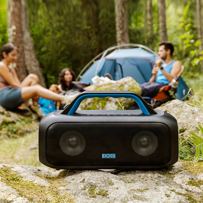 DOSS Extreme Boom S Portable Speaker, Wireless 5.3 with 60W Stereo Sound, Rich Bass, IPX6, 25H Playback Time, TWS, LED Lights, Suitable for Camping, Beach, Pool Outdoor Speakers - 507S