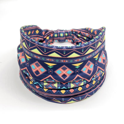 1pcs Stylish African Printed Boho Headband for Women - Stretchy Yoga Running Turban Hair Accessory