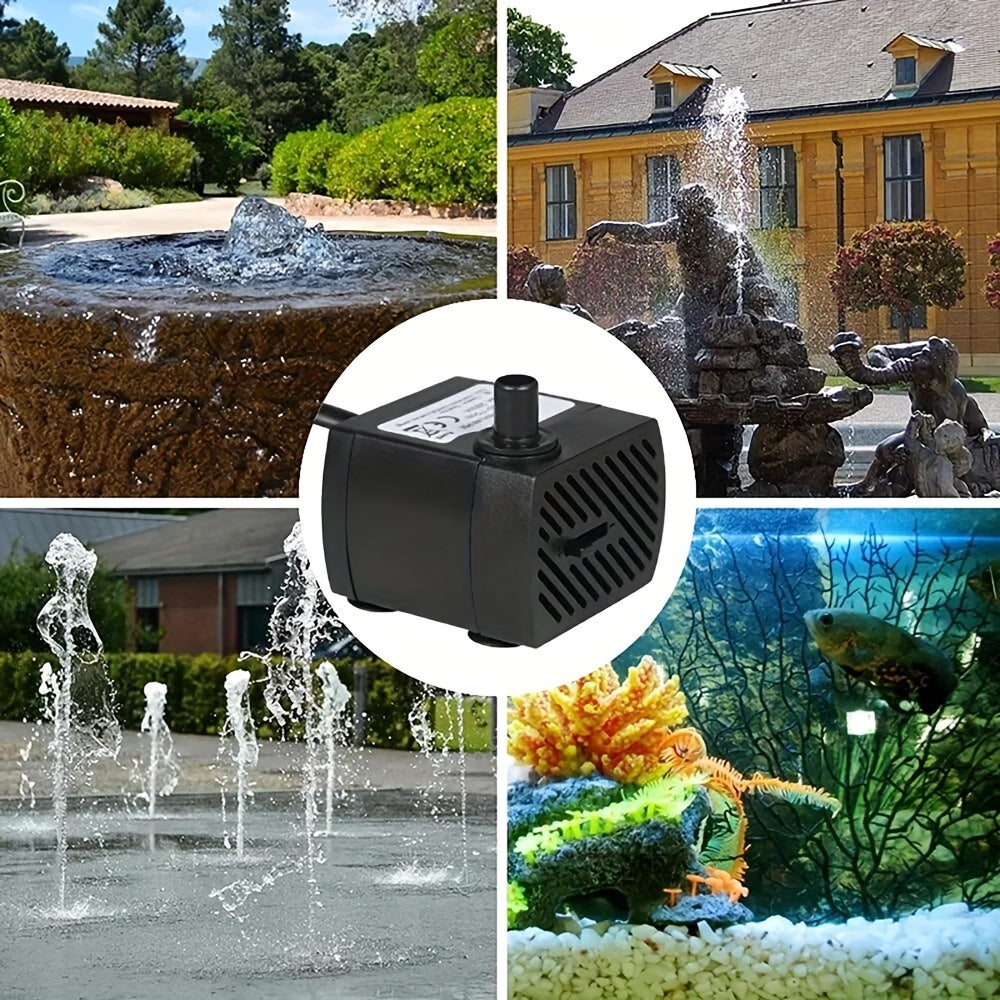 1pc AC 220V 3W~5W~10W EU Plug Submersible Water Pump for Aquarium Fountain, Air Fish Pond, Water Tank Filter, Fish Pond Aquarium Garden Fountain, Without Battery