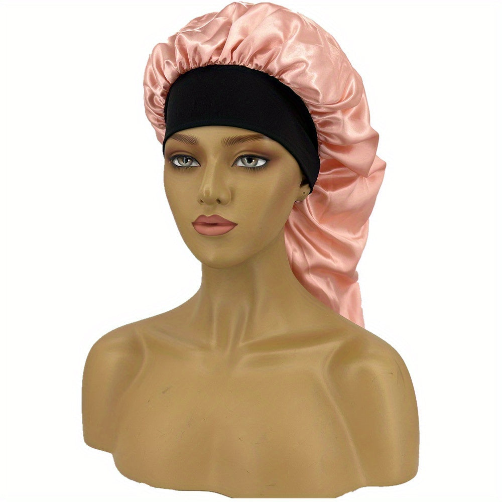 Silky Long Bonnet For Sleeping Solid Color Night Cap For Women Hair Care Tools For Sleeping In Overnight