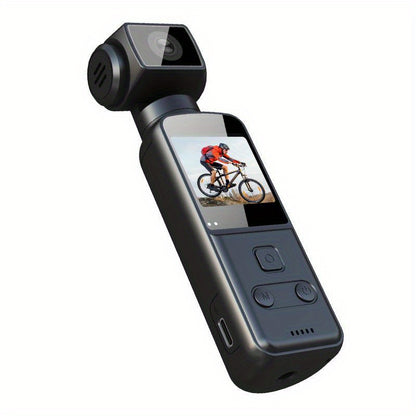 1pc 5K Vlog Camera with 3-Axis Gimbal & Magnetic Mount | 270° FOV + 3.38cm CMOS for American Style Beauty | Pocket-Sized | USB-C Fast Charge | Ultimate Travel/ Back to School Vlogging Kit (Easter Gifts Ready)