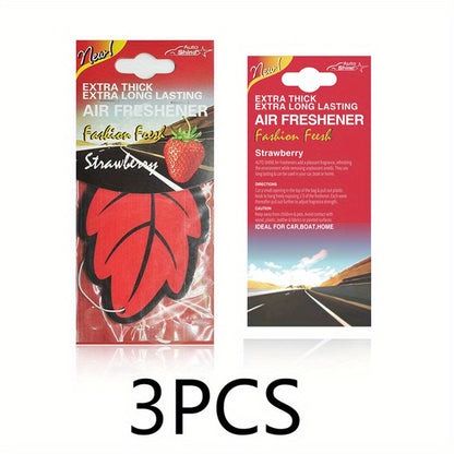 3-60pcs Car Air Freshener Natural Scented Tea Paper Auto Hanging Vanilla Perfume Fragrance Leaf Shape Car Interior Accessories Christmas Gift