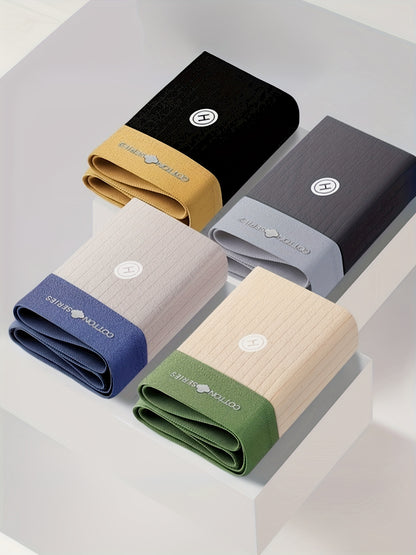 4pcs Men's Underwear, Cotton Breathable Soft Comfy Skin-friendly Stretchy Boxer Briefs Shorts, Perfect For Everyday Wear