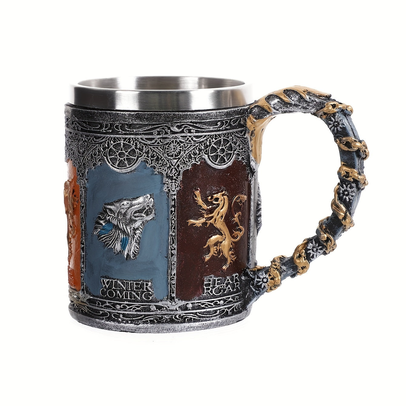 [Customer Favorite] Ice Bird & Blazing Fire Stainless Steel Beer Mug - Silvery, Perfect for Office, Sleep, Reading | Ideal for Oktoberfest, Easter, Hanukkah