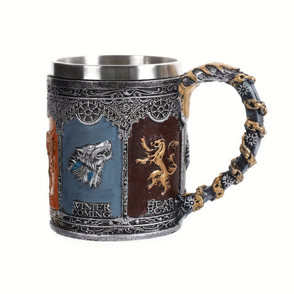 [Customer Favorite] Ice Bird & Blazing Fire Stainless Steel Beer Mug - Silvery, Perfect for Office, Sleep, Reading | Ideal for Oktoberfest, Easter, Hanukkah
