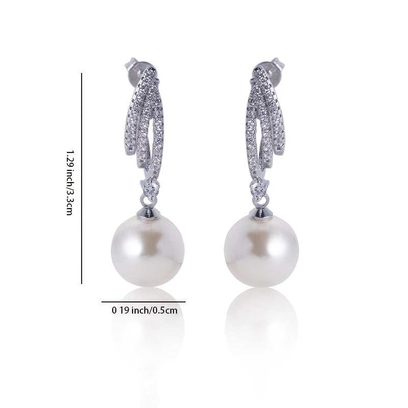 Um par de brincos pendentes para mulher em prata 925 com pérolas de água doce requintadas, acessórios de joalharia hipoalergénicos em estilo boémio, presente para mulher com caixa de oferta exclusiva.