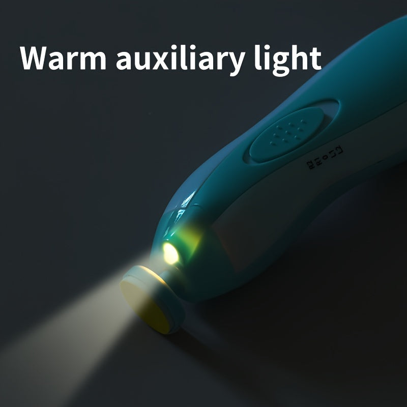 Baby Nail Trimmer Electric, 6 In 1 Safety Baby Nail Clippers, With 6 Grinding Pads And LED Light, Trim Polish Grooming Kit For Newborn Infant Toddler Or Adults Toes Fingernails Care, Christmas, Halloween, Thanksgiving Day Gif