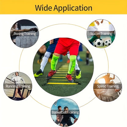 A Set Of Football Training with Agility Ladder, Cones, Adjustable Hurdles, Resistance Parachute, Bands & Large Bag. Perfect for Football, Basketball, Tennis, Baseball, Rugby & More. Ideal Gift for Speed, Agility & Strength Tr