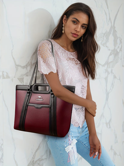 2025 New Women'S Shoulder Tote Bag, Stylish Large Capacity Underarm Bag, Casual Handbag, Soft Shoulder Bag, Women'S Commuter Bag, Made of High-Quality Synthetic, a Bag for Documents, Elegantly Simple Design, Zipper Closure, S