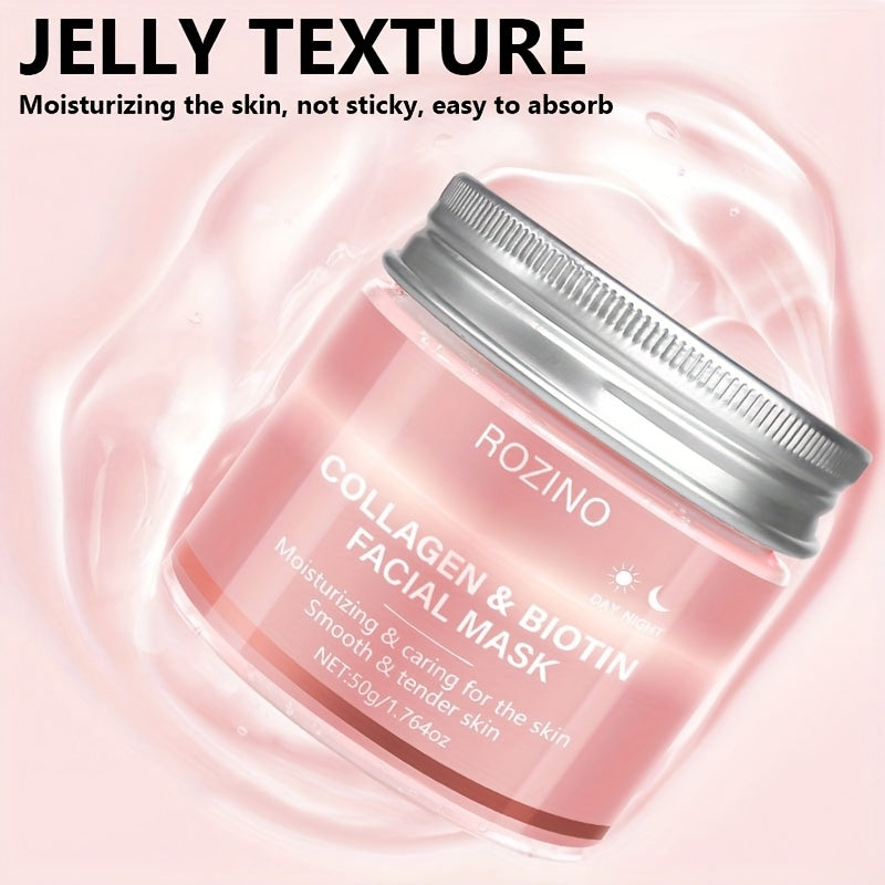 Collagen biotin day and night facial mask contains rich collagen essence, protects Light Beige, moisturizes and smoothes, injects source moisture, vitality and radiance into Light Beige