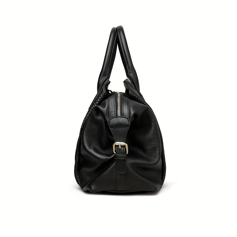 Elegante bolsa feminina com padrão cobra preta - Grande capacidade, alça de ombro removível, couro sintético vegan, perfeita para uso diário e trabalho, presente ideal para as festas de fim de ano, bolsa versátil | Estilo vanguardista | Couro sintético
