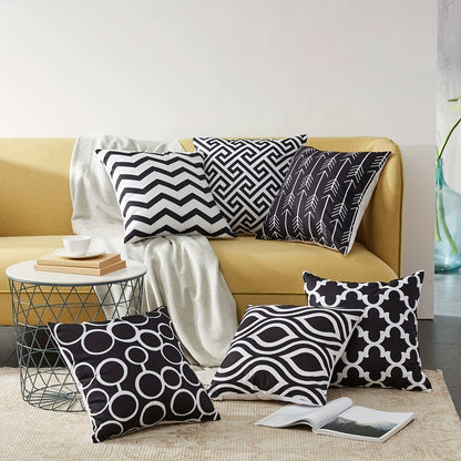 Set of 6pcs, linen blend pillow cover, sofa cushion cover, 45 x 45cm,17.71x17.71inch, six piece set