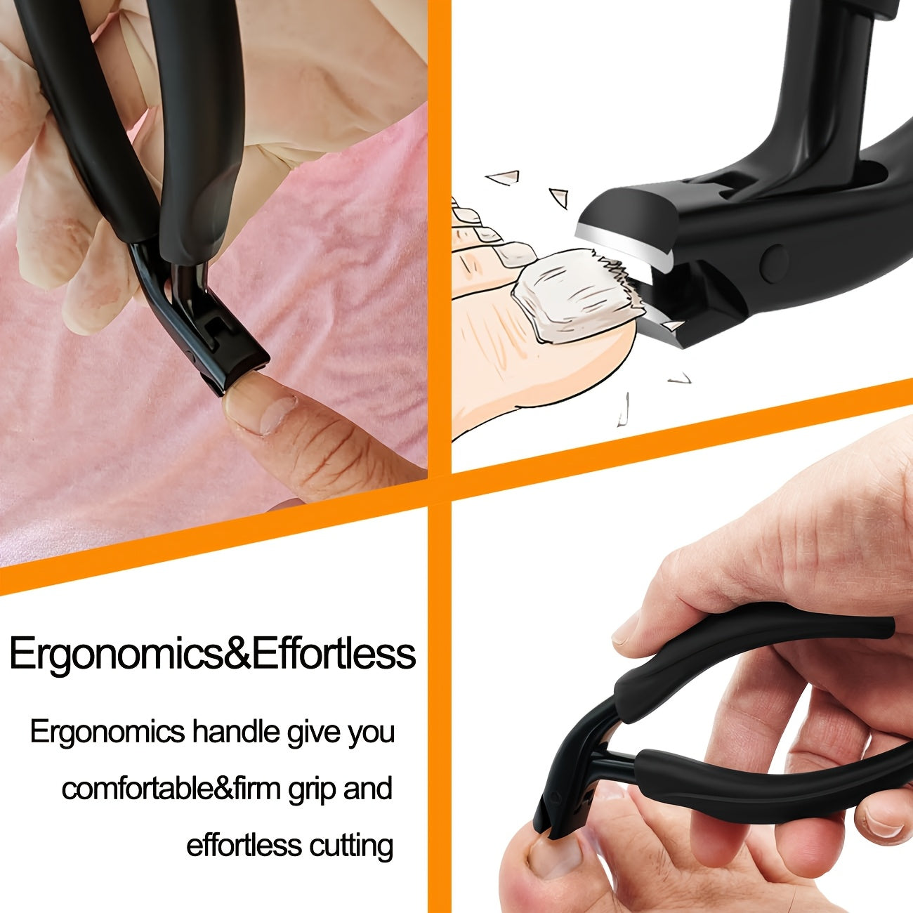 Professional Toenail Clippers for Ingrown and Seniors Thick Toenails - Heavy Duty Podiatrist Toe Nail Cutter, Easy Grip Handle Stainless Steel Fingernails clippers Sharp Curved