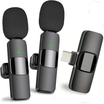 Portable Wireless Lavalier Microphone - USB-C Clip On Recording System, Suitable for Smartphones And Laptops, Ideal for Vlogs, Live Streaming, And Interviews, Content Creation Mic, Vlogging Equipment, Compact Design, Clipon M