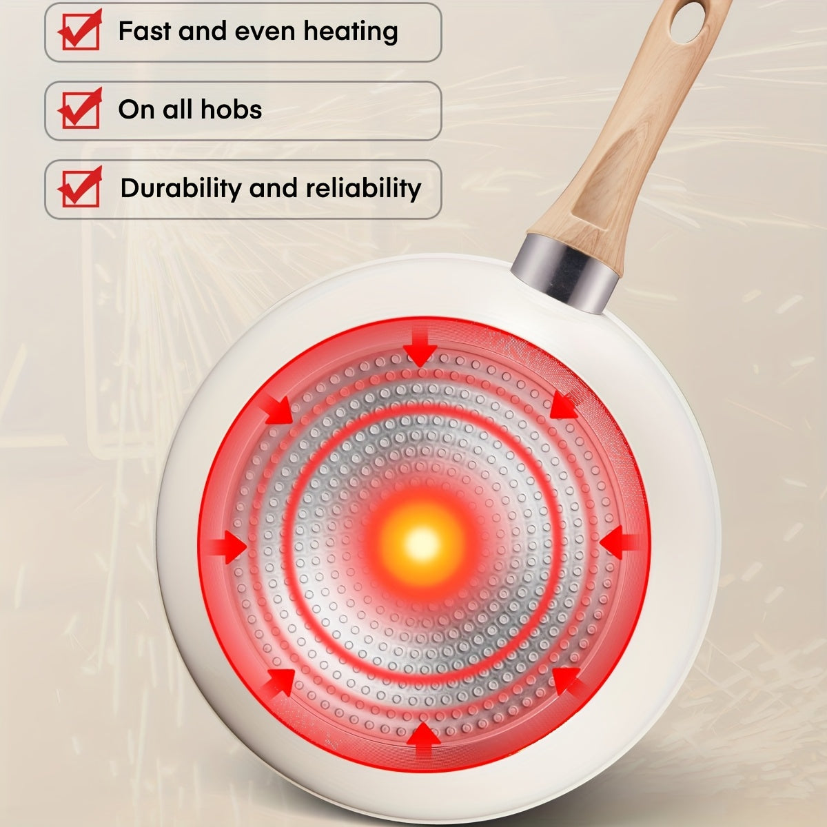 15pcs Ceramic Pots and Pans Set, Non-stick Cookware Sets, Kitchen Induction Cooking Set with Pizza Pan, Food Steamer, Saucepans, Frying Pans (White)