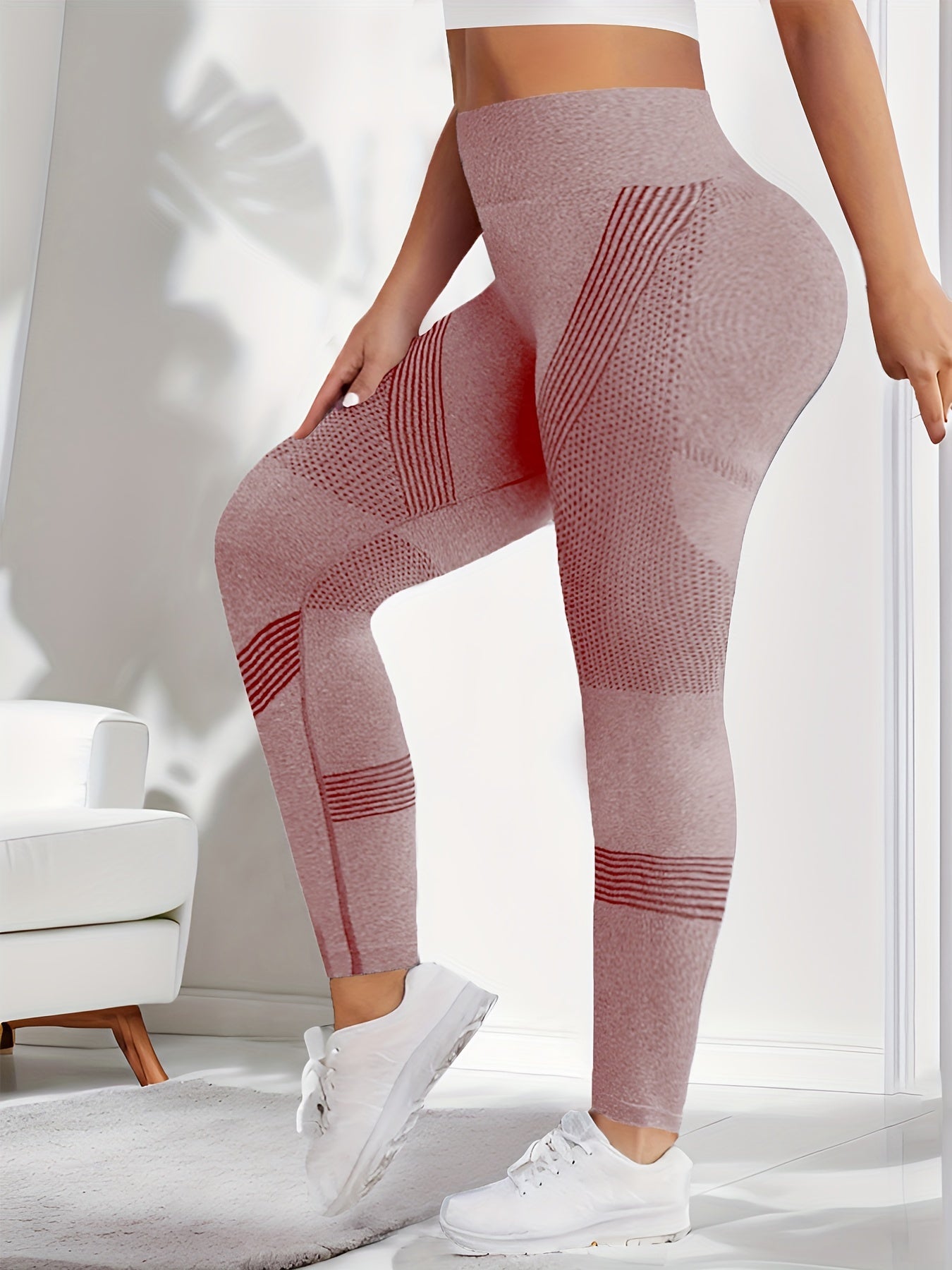 3 Packs Plus Size Simple Skinny Leggings, Casual High Waist Stretchy Leggings For Spring & Summer, Women's Plus Size Clothing