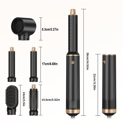 5-In-1 Hot Air Styling Brush with an Upgraded Detachable Design, Featuring a Hair Curler And a 1000W Hot Air Curling Wand, Equipped with an EU Plug.