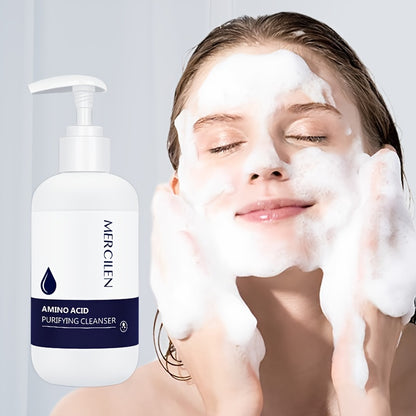 MERCILEN Amino Acid Facial Cleanser 200g - Fragrance-Free, Deep Pore Cleansing & Moisturizing Makeup Remover for All Skin Types