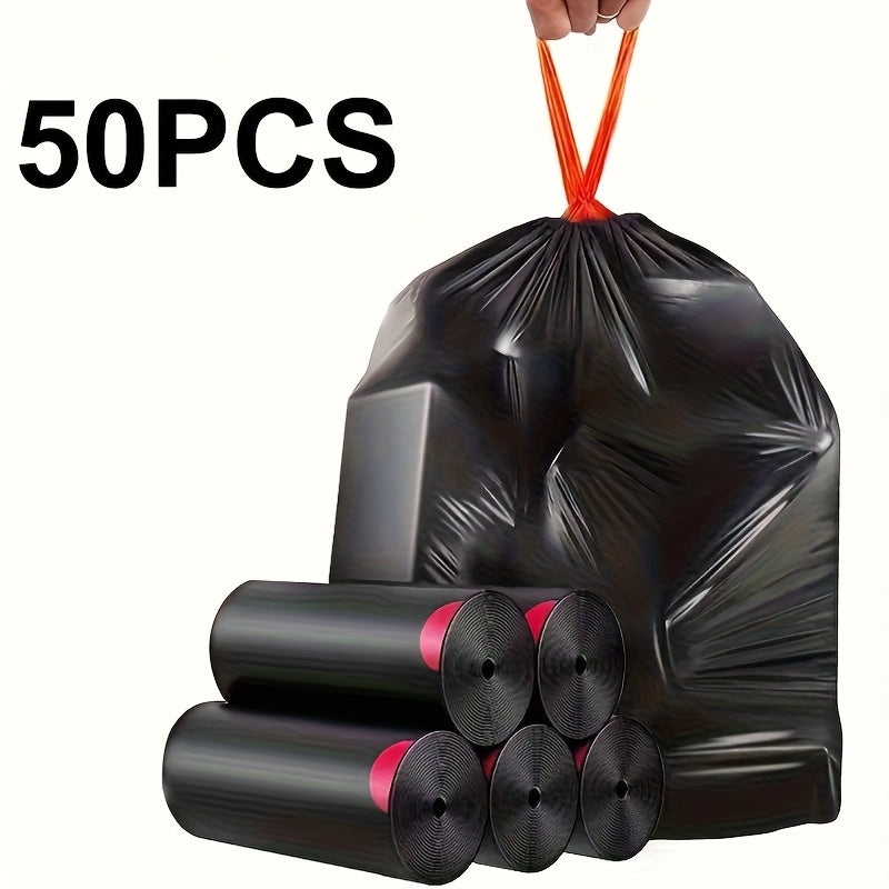 20/50/100pcs Heavy Duty Leakproof Trash Bags with Drawstring Closure - Extra Thick, Tear-Resistant, for Kitchen, Home, Restaurant, Commercial Use - Compatible with Trash Cans & Bins - (20/50/100 Count), Restaurant Waste Dispo