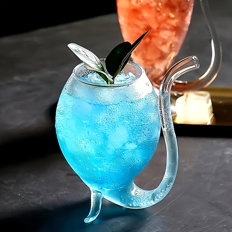 1pc Wine Glass, Creative Glass Cup, Wine Decanter Glass Mug With Built-in Straw For Juice, Ice Cream, Champagne, Party Supplies, Drinkware For Restaurants, Cafes, Bars