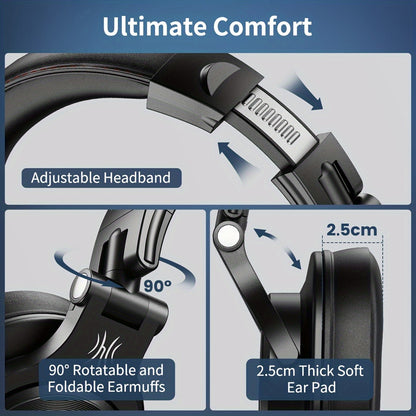 OneOdio A71m Professional Studio & Gaming Headset with Boom Mic - Over-Ear Wired Headphones, Hi-Res Audio, Noise Isolation, Compatible with PC, PS4, Xbox One, Skype, Zoom - Heavy-Duty Build, Detachable Cable, Compatible with