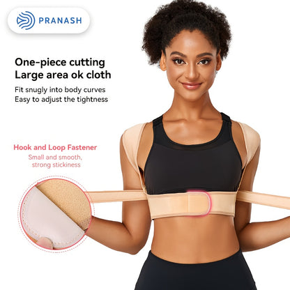 Adjustable Posture Brace with Thoracic Lumbar Support - Back, Hunchback & Round Shoulder, Comfortable Body Support Belt for &, Ideal for Scoliosis, Osteoporosis (Black)