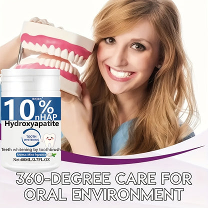 10% Hydroxyapatite Whitening Tooth Powder - Deep Cleansing & Fresh Breath, Strengthens Dental Care, Ideal for Daily Use & Travel, Oral Health & Hygiene Gift for Women & Men, Tooth Cleaning Essentials, Sleek Packaging, Oral Ca