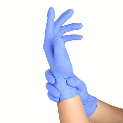 100pcs Purple-Blue Disposable Nitrile Gloves - Durable, Waterproof, Ideal for Home Cleaning, Pet Bathing, Hair Dyeing, Manicure - Essential Household Cleaning Supplies, Pet Care Essentials|Disposable Gloves|Durable Gloves