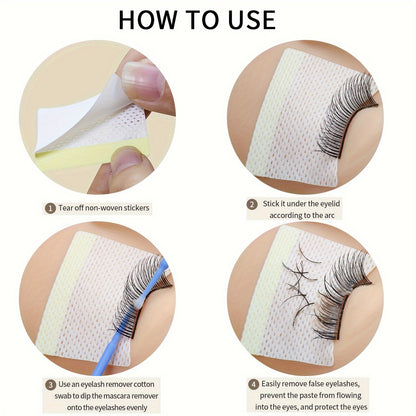 Disposable Eyelash Extension Pads, Non-Waterproof Unscented Tape Sticker for Lash Perming, Tinting, Glue Removal, Fabric Compatible Makeup Beauty Grafting Tools